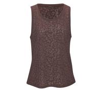 Funktionstop LASCANA ACTIVE, Damen, Gr. S (36/38), braun, Obermaterial: 60% Baumwolle, 40% Polyester, gemustert, unifarben, lässig geschnitten hüftlang, Rundhals, normaler Saum, Tops Funktionstop, Leo