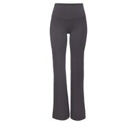 Jazzpants LASCANA ACTIVE, Damen, Gr. 44/46, N-Gr, grau (anthrazit), Single Jersey, Obermaterial: 95% Baumwolle, 5% Elasthan, unifarben, Basic, lang, Hosen, mit breitem Bündchen (85462334-44) anthrazit