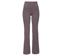 Jazzpants LASCANA ACTIVE, Damen, Gr. 32/34, N-Gr, grau (taupe), Single Jersey, Obermaterial: 95% Baumwolle, 5% Elasthan, unifarben, Basic, lang, Hosen, mit breitem Bündchen (62697823-32) taupe