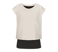 Layershirt LASCANA ACTIVE, Damen, Gr. XS (32/34), schwarz (beige, schwarz), Obermaterial: 66% Polyester, 29% Viskose, 5% Elasthan, unifarben, sportlich, bequem hüftlang, Rundhals, Kurzarm, Shirts, 2 i