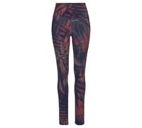 Leggings LASCANA ACTIVE "Tropical", Damen, Gr. XL (48/50), N-Gr, braun (gemustert, braun, beige, grau), Obermaterial: 94% Baumwolle, 6% Elasthan, gemustert, sportlich, figurbetont lang, Hosen, mit abs