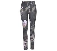 Leggings LASCANA ACTIVE "Tropical", Damen, Gr. S (36/38), N-Gr, bunt (gemustert, khaki, hellrosa), Obermaterial: 94% Baumwolle, 6% Elasthan, gemustert, figurbetont lang, Hosen Leggings, mit abstraktem