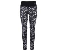 Leggings LASCANA ACTIVE "Splash", Damen, Gr. 40/42, N-Gr, weiß (schwarz, marmoriert, weiß), Obermaterial: 85% Polyester, 15% Elasthan, gemustert, figurbetont lang, Hosen Leggings, Sporthose mit Allove