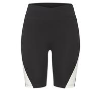 Radlerhose LASCANA ACTIVE, Damen, Gr. M (40/42), N-Gr, schwarz (anthrazit, weiß, grau), Single Jersey, Obermaterial: 95% Baumwolle, 5% Elasthan, unifarben mit Farbeinsätzen, figurbetont ca. Mitte Ober