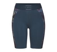 Shorts LASCANA ACTIVE, Damen, Gr. XS (32/34), N-Gr, blau (dunkelblau), Jersey, Obermaterial: 95% Baumwolle, 5% Elasthan, unifarben mit Farbeinsätzen, eng kniefrei, Hosen Shorts, mit floralen Einsätzen