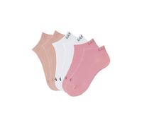 Sneakersocken LASCANA ACTIVE, Damen, Gr. 35/38, 2x lachs, 2x rosa, 2x weiß, Baumwollmischung, unifarben, Socken, mit eingestricktem Marken Logo (46101543-35) 2x lachs, 2x rosa, 2x weiß