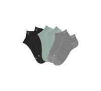 Sneakersocken LASCANA ACTIVE, Damen, Gr. 39/42, 2x schwarz, 2x mint, 2x grau meliert, Baumwollmischung, unifarben, Socken, mit eingestricktem Marken Logo (58502348-39) 2x schwarz, 2x mint, 2x grau mel