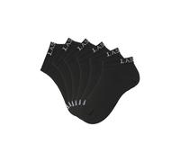 Sneakersocken LASCANA ACTIVE, Damen, Gr. 35/38, schwarz (6x schwarz), Baumwollmischung, unifarben, Socken, mit eingestricktem Marken Logo (26238624-35) 6x schwarz