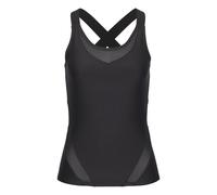 Sporttop LASCANA ACTIVE, Damen, Gr. M (40/42), blau (schwarz), Trikot, Obermaterial: 85% Polyester, 15% Elasthan, Mesh, unifarben, figurbetont hüftlang, tiefer Rundhals, Tops Sporttop, mit Mesh-Einsat