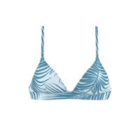 Triangel-Bikini-Top LASCANA ACTIVE "Coal", Damen, Gr. 32, Cup A/B, blau (petrol, bedruckt), Recycling-Polyamid, bedruckt, gestreift, Bikini-Oberteile, in Bralette-Form (91208508-32) petrol, bedruckt
