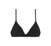 Triangel-Bikini-Top LASCANA ACTIVE "Janni", Damen, Gr. 34, Cup C/D, schwarz, Polyamid, unifarben, kontrastfarbene Details, Bikini-Oberteile, mit 3 Tragevarianten (77766056-34) schwarz