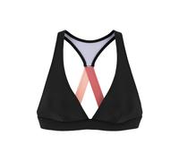 Triangel-Bikini-Top LASCANA ACTIVE "Janni", Damen, Gr. 42, Cup C/D, schwarz, Recycling-Polyamid, kontrastfarbene Details, unifarben, Bikini-Oberteile, mit Racerback (20388968-42) schwarz