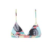 Triangel-Bikini-Top LASCANA ACTIVE "Layne", Damen, Gr. 40, Cup A/B, bunt (türkis, gelb, bedruckt), Polyamid, bedruckt, Bikini-Oberteile, mit 3 Tragevarianten (60813912-40) türkis, gelb, bedruckt