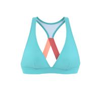 Triangel-Bikini-Top LASCANA ACTIVE "Janni", Damen, Gr. 38, Cup A/B, blau (türkis), Recycling-Polyamid, unifarben, kontrastfarbene Details, Bikini-Oberteile, mit Racerback (39762812-38) türkis