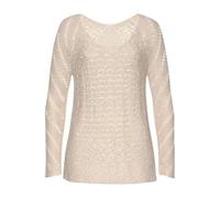 Ajourpullover LASCANA Gr. 36/38, beige (sand) Damen Pullover Ajourpullover mit tollem Lochstrickmuster, Strandpullover, leicht transparent Bestseller (43678451-36)