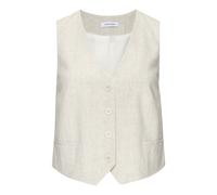 Anzugweste LASCANA, Damen, Gr. 34, beige (sand), Web, Obermaterial: 85% Viskose, 15% Leinen. Futter: 100% Polyester, unifarben, figurbetont taillenbedeckt, tiefer V-Ausschnitt, Westen Anzugweste, figu