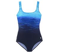 Badeanzug LASCANA, Damen, Gr. 46, Cup C, blau (blau, bedruckt), Elasthan, Polyamid, Farbverlauf, Badeanzüge Badeanzug, mit Batikprint und Shaping-Effekt, Topseller (550458-46) blau, bedruckt
