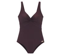 Badeanzug LASCANA "Lolo", Damen, Gr. 38, Cup B, aubergine, Obermaterial: 82% Polyamid, 18% Elasthan. Futter: 100% Polyester. Miedereinsatz: 82% Polyamid, 18% Elasthan, Badeanzüge Badeanzug, mit Bügel 