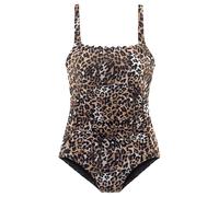 Badeanzug LASCANA "Lexa", Damen, Gr. 48, Cup C, braun (braun, bedruckt), Polyamid, Animalprint, Badeanzüge Badeanzug, mit Wellenkante und Shaping-Effekt (95720357-48) braun, bedruckt