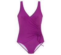 Badeanzug LASCANA "Cillo", Damen, Gr. 44, Cup B, pink (fuchsia), Polyamid, unifarben, Badeanzüge Badeanzug, mit edler Raffung (36108908-44) fuchsia
