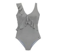 LASCANA Badeanzug Damen gestreift-schwarz-weiß Gr.40