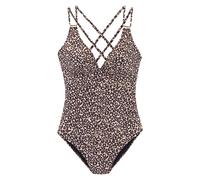 LASCANA Badeanzug Damen leo bedruckt Gr.44 Cup C/D