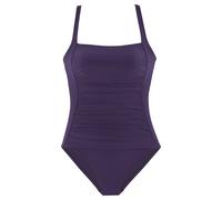 Badeanzug LASCANA, Damen, Gr. 40, Cup C, lila, Polyamid, unifarben, Badeanzüge Badeanzug, mit Raffungen und Shaping-Effekt (428066-40) lila