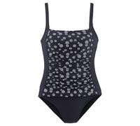 Badeanzug LASCANA Gr. 52, Cup B, blau (marine, weiß), Damen, Polyamid, gepunktet, Badeanzüge, im modischen Design mit Shaping-Effekt (838794-52) marine, weiß