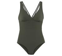 Badeanzug LASCANA Gr. 42, Cup C, grün (oliv) Damen Badeanzüge Bestseller (56510905-42) oliv