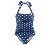 LASCANA Badeanzug Damen rauchblau-weiß Gr.36