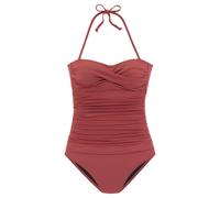 Badeanzug LASCANA Gr. 42, Cup B, rot (rostrot) Damen Badeanzüge in Bandeau-Optik (47337735-42)