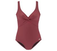 Badeanzug LASCANA, Damen, Gr. 44, Cup B, rot (rostrot), Polyamid, unifarben, Badeanzüge Badeanzug, mit Shaping-Einsatz vorn, eingearbeitete Softcups, mit Raffungen, Topseller (65843244-44) rostrot