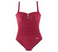 Badeanzug LASCANA, Damen, Gr. 44, Cup D, rot, Polyamid, unifarben, Badeanzüge Badeanzug, mit Pailletten-Verzierung und Shaping-Effekt, Topseller (622320-44) rot