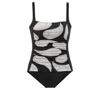 Badeanzug LASCANA, Damen, Gr. 48, Cup D, schwarz (schwarz, bedruckt), Polyamid, bedruckt, floral, Badeanzüge, im modischen Floralprint mit Shaping-Effekt, Topseller (619539-48) schwarz, bedruckt