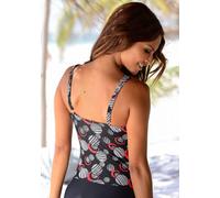Badeanzug LASCANA Gr. 50, Cup E, schwarz (schwarz, bedruckt) Damen Badeanzüge (684100-50) schwarz, bedruckt