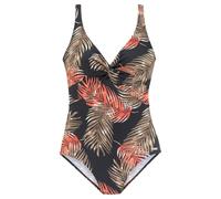 Badeanzug LASCANA, Damen, Gr. 52, Cup B, schwarz (schwarz, bedruckt), Recycling-Polyamid, bedruckt, Badeanzüge Badeanzug, mit Bügel und Shaping-Effekt (42955857-52) schwarz, bedruckt