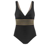 LASCANA - LASCANA Badeanzug black-gold - Gr. - 46B