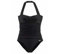 Badeanzug LASCANA, Damen, Gr. 38, Cup D, schwarz, Polyamid, unifarben, Badeanzüge Badeanzug, mit modischem Rücken und Shaping-Effekt, Topseller (704518-38) schwarz