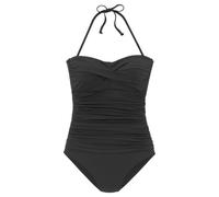 Badeanzug LASCANA Gr. 40, Cup C, schwarz Damen Badeanzüge in Bandeau-Optik (43045104-40)
