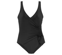 Badeanzug LASCANA "Cillo", Damen, Gr. 40, Cup D, schwarz, Polyamid, unifarben, Badeanzüge Badeanzug, mit edler Raffung (35768565-40) schwarz