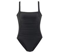 Badeanzug LASCANA, Damen, Gr. 44, Cup D, schwarz, Polyamid, unifarben, Badeanzüge Badeanzug, mit Raffungen und Shaping-Effekt (425809-44) schwarz