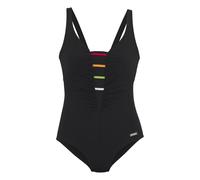 Badeanzug LASCANA "Ulli", Damen, Gr. 44, Cup E, schwarz, Polyamid, kontrastfarbene Details, unifarben, Badeanzüge, mit farbigen Kontrastdetails (57411514-44) schwarz