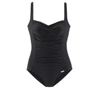 Badeanzug LASCANA "Saphir", Damen, Gr. 48, Cup C, schwarz, Polyamid, unifarben, Badeanzüge Badeanzug, mit Raffungen und Shaping-Effekt, Topseller (359952-48) schwarz