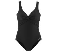 Badeanzug LASCANA, Damen, Gr. 48, Cup D, schwarz, Polyamid, unifarben, Badeanzüge Badeanzug, mit Shaping-Einsatz vorn, eingearbeitete Softcups, mit Raffungen, Topseller (343760-48) schwarz