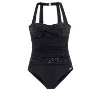 Badeanzug LASCANA, Damen, Gr. 50, Cup D, schwarz, Polyamid, Badeanzüge Badeanzug, mit Pailletten-Optik und Shaping-Effekt (23893955-50) schwarz