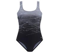 LASCANA Badeanzug, mit Batikprint und Shaping-Effekt, schwarz-grau