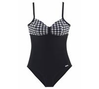 Badeanzug LASCANA Gr. 52, Cup B, schwarz-weiß (schwarz, weiß) Damen Badeanzüge (355190-52) schwarz, weiß