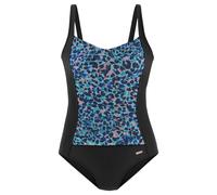 Badeanzug LASCANA Gr. 42, Cup C, grün (türkis, bedruckt) Damen Badeanzüge Ocean Blue im Animaldesign und mit Shaping-Effekt (96762060-42)