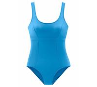 Badeanzug LASCANA Gr. 54 (54), Cup B, blau (türkis) Damen Badeanzüge mit Schlankmach- Effekt (834853)