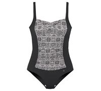 Badeanzug LASCANA, Damen, Gr. 40, Cup B, schwarz, bedruckt, Polyamid, Basic, Badeanzüge Badeanzug, mit goldfarbenen Punkten und Shaping-Effekt (56654550-40) schwarz, bedruckt